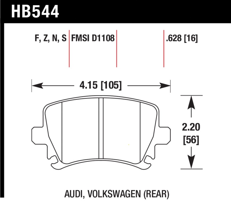 Audi A6 Brake Pads - Rear - Hawk Performance - HP Plus - 2006 Audi A6 Brake Pads - Rear - Hawk Performance - HP Plus - 2006